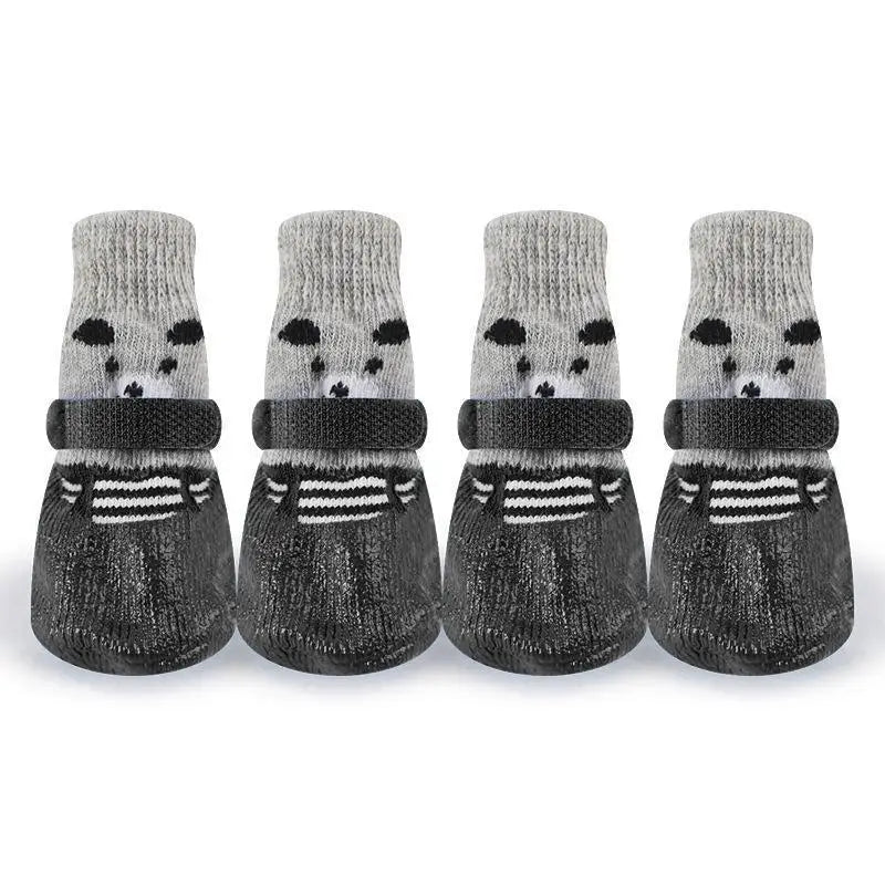 Winter Warm Pet Dog Shoes for Small Medium Dogs Rubber Cotton Socks Anti-Slip Pets Snow Boots Dog Accessories