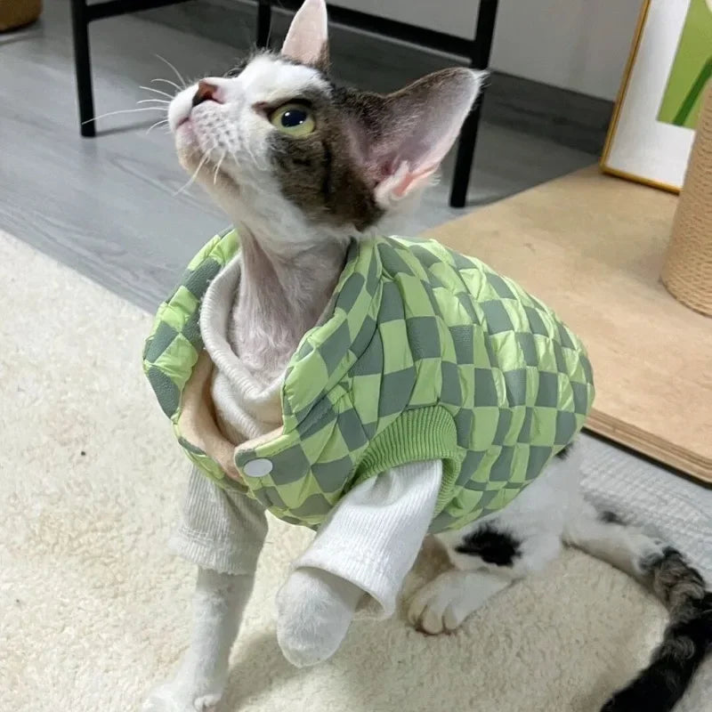 2023 Autumn/Winter Hairless Cat Sphinx German Pet Cat Hair Colored Clothes for Warmth