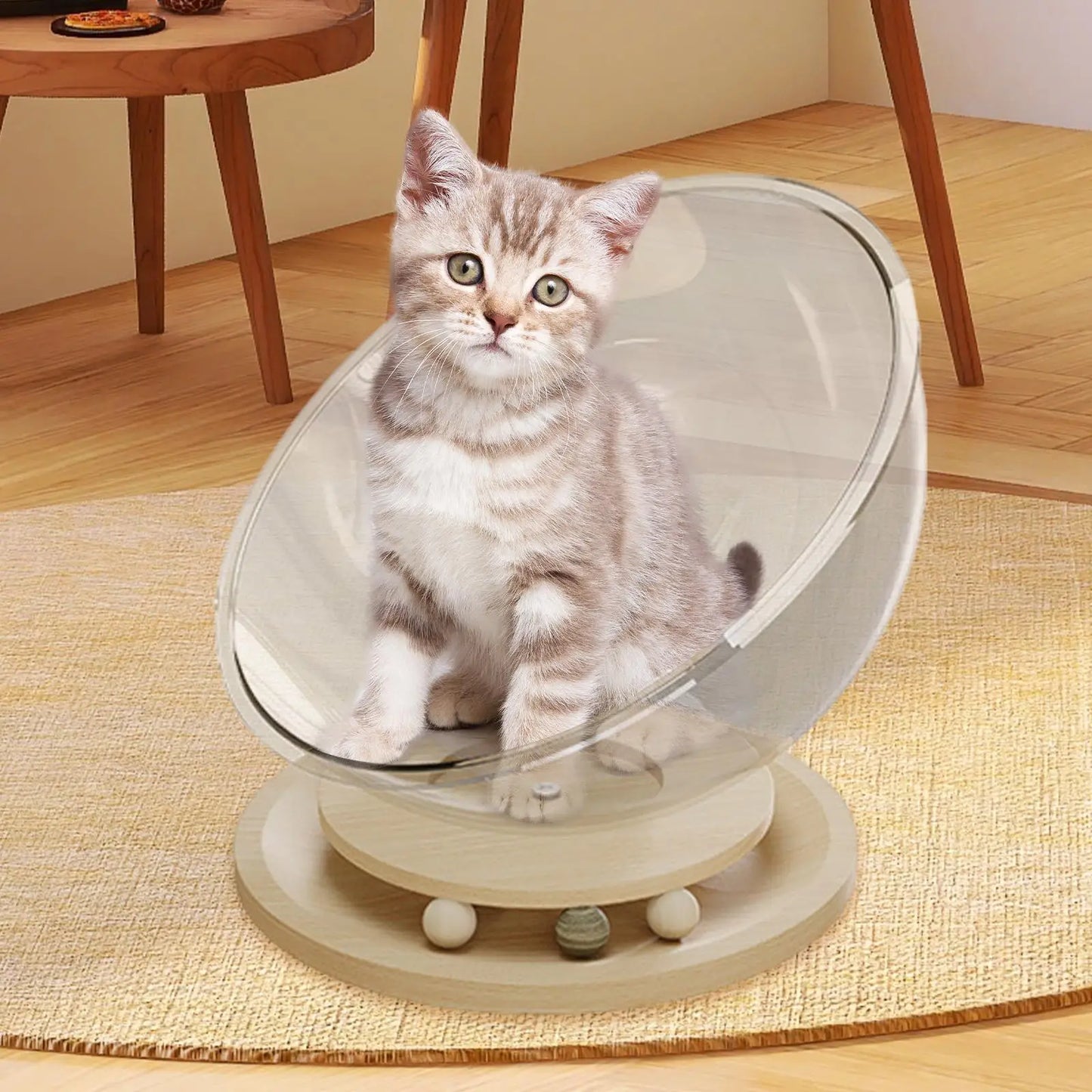 Space Capsule Cat Bed All Seasons Universal Kitten Nest Cat Furniture Pet Accessories for Kitty Cat Hammock Cat House Easy Clean