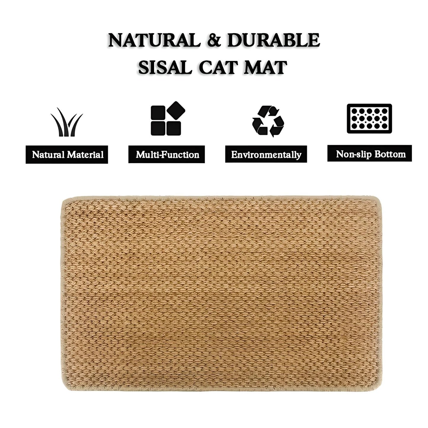 Premium Sisal Cat Scratching Mat - Furniture & Wall Protector - Ideal For Indoor Cats, Promotes Healthy Scratching Habits