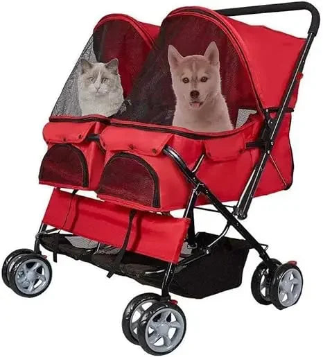 Pet Strollers 4-Wheel Dog Cart/Wheelchair, Animal Exercise Wheels Pet/Doggie Wheelchairs with Disabled Hind Legs Pet Strollers