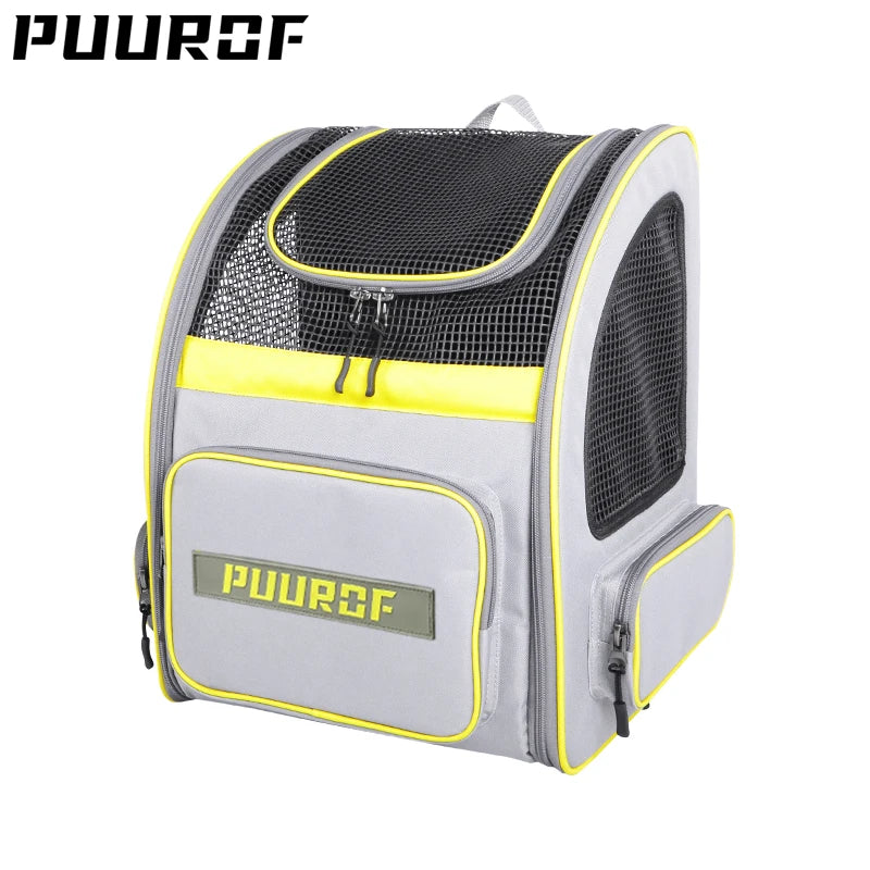 PUUROF Cat bag dog bag go out portable breathable backpack large capacity pet backpack four seasons general cat carrier cat bag