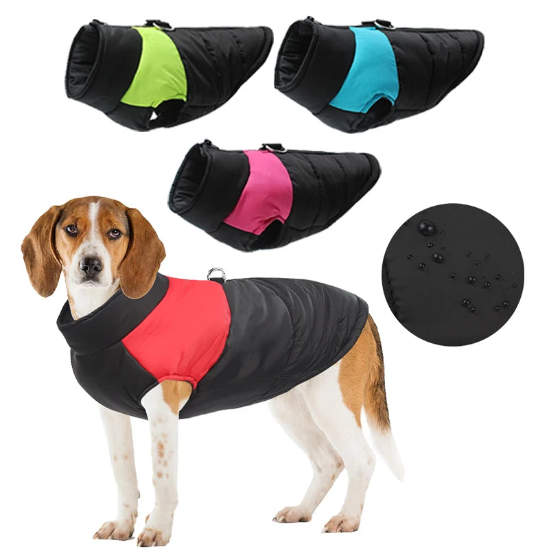 Winter Warm Waterproof Dog Clothes Pet Cotton Jacket Warm Vest For Small Large Dogs Pug Chihuahua French Bulldog Coat Costumes