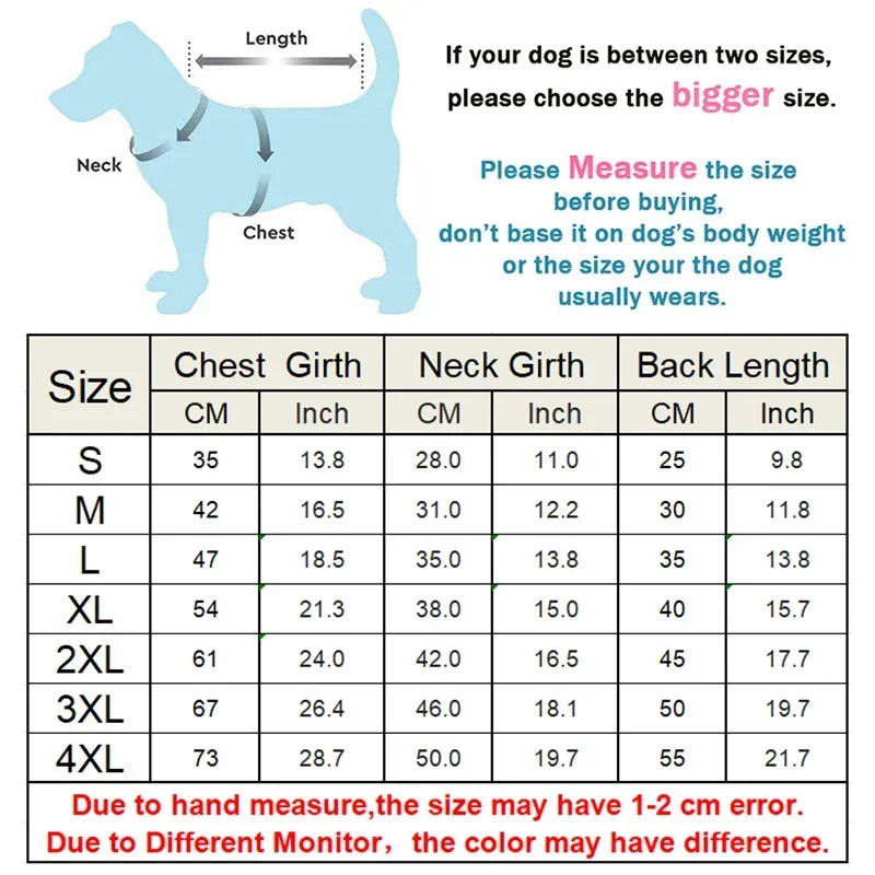 S-4XL Winter Pet Dog Clothes Warm Dogs Cotton Coat for Dachshund Clothing Corgi French-Bulldog Jacket Small Large Dogs Costumes