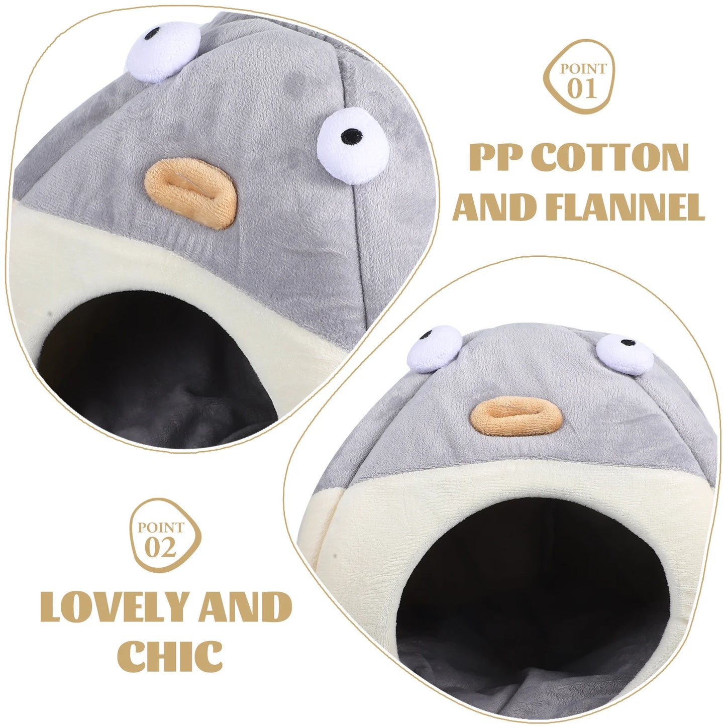 Cozy Haven for Furry Friends: Heated Semi-Enclosed Pet Cat Litter Cave Bed - Indoor Sleeping Nest for Warmth & Comfort, Perfect for Kittens!