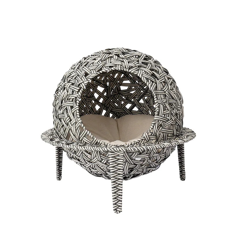 Rattan Weave Cat House Hammock Cat Hanging Basket Spherical Cat Dog Bed Basket Home Design Pet Cat Accessories