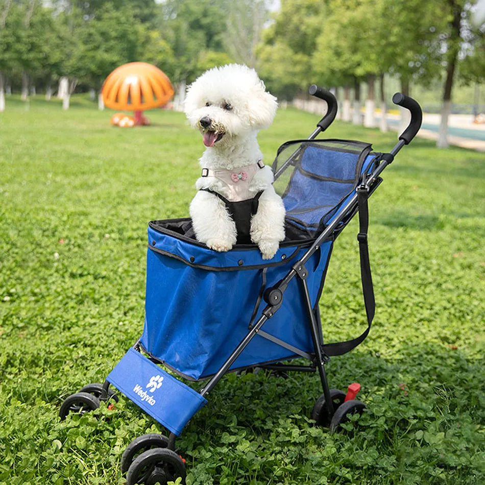 Pet Stroller M S Dog Cat Cage Jogger 4 Wheels Waterproof Puppy Travel Folding Carrier Pet Stroller