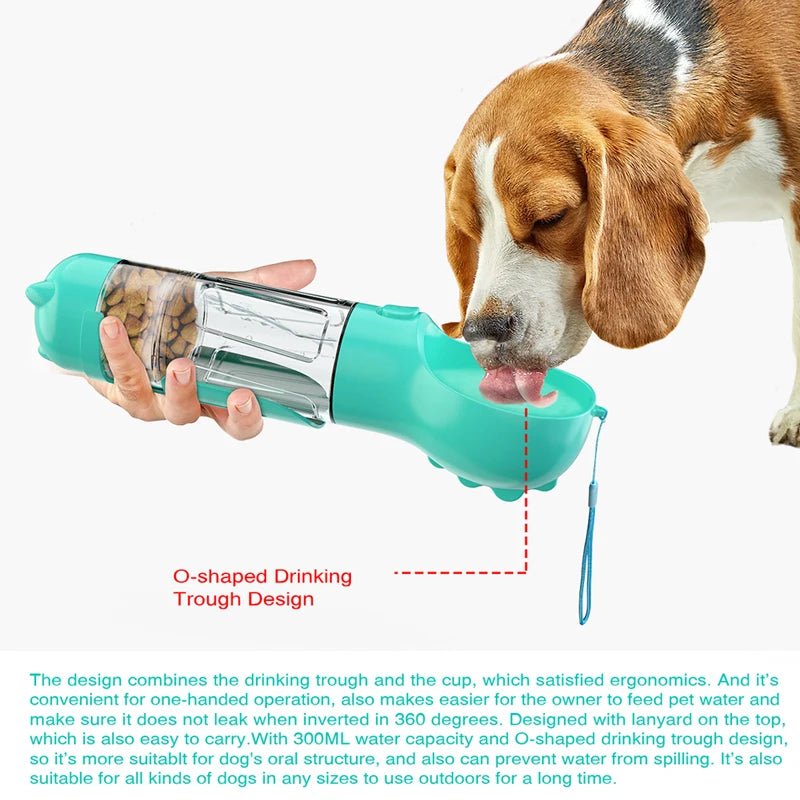 3 In 1 Portable Dog Water Bottle Dogs Multifunction Feeder Drinking Bowl Puppy Kitten Outdoor Food Dispenser Pet Accessories