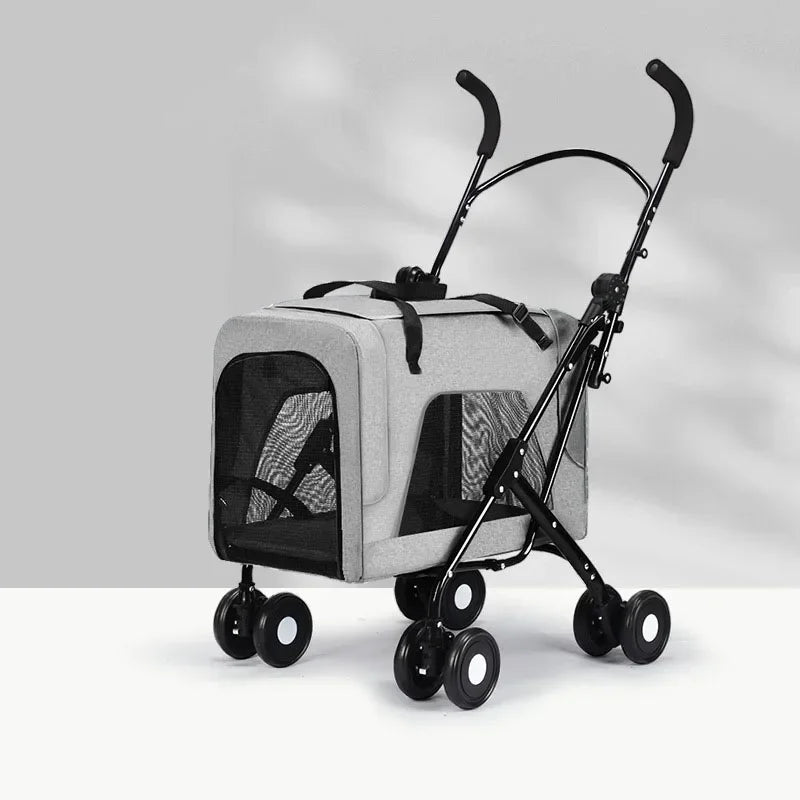 Portable Folding Outdoor Dog Cart Carriage Pet Cat Stroller Trolley Pet Carrier for Large Medium Dogs