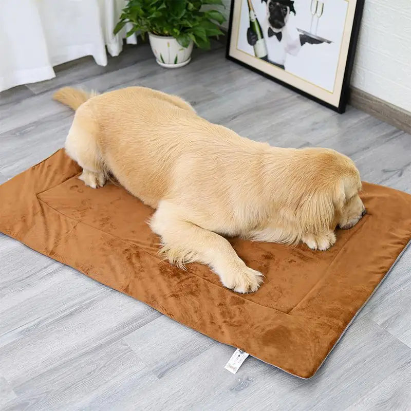 AiroPaws™ Self-Heating Flannel Pet Bed - Comfortable Mat for Elderly Dogs & Cats, Winter Thermal Supplies, Waterproof Warming Pad for Cozy Nights!