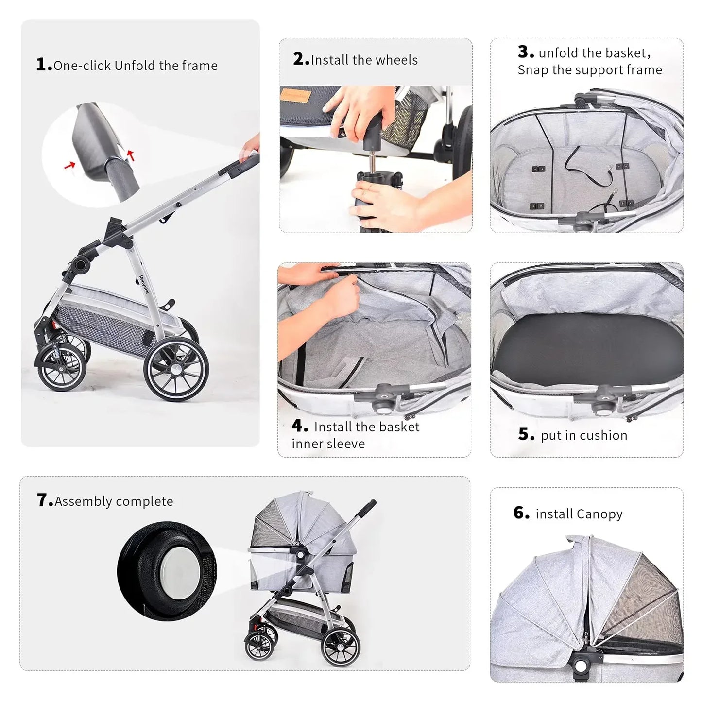 Pet Stroller 3 in 1 Dog Stroller for Medium Small Size Dogs Large Cat Stroller for Puppies Doggies Kitties Bunnies