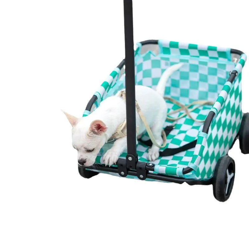 Small Dog Pet Cart Lightweight and Foldable for Cats and Dogs Outdoor Handcart for Strolling Cats and Dogs