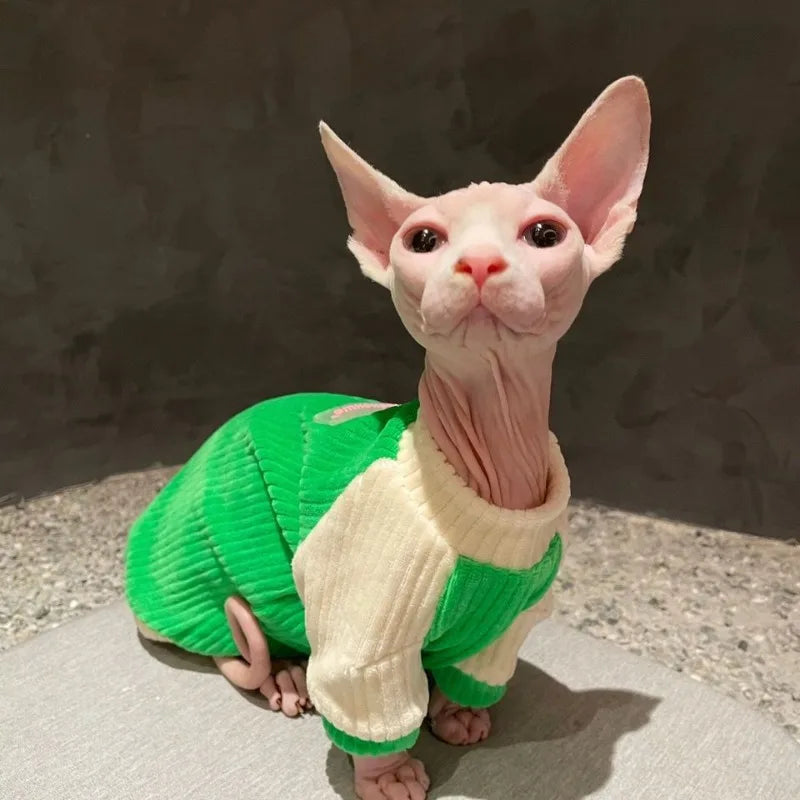 Sphinx German Hairless Cat Clothes Pure Cotton Spring and Autumn Sweater Style Elastic and Soft