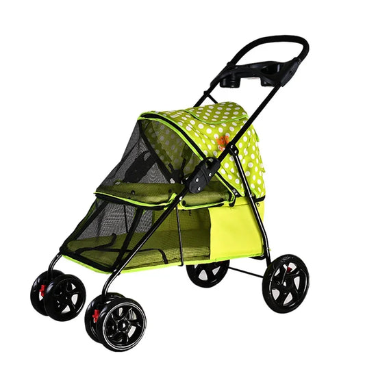 2024 New Pet Out Trolley Large Dog Trolley Foldable Four-wheel Reversible Cat and Dog Large Trolley