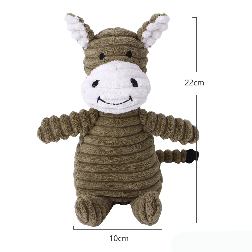 Plush Dog Toys Corduroy for Small Medium Dogs Animal Dog Squeaky Toy Bite Resistant Chew Toy Molar Teeth Cleaning Puppy Toys