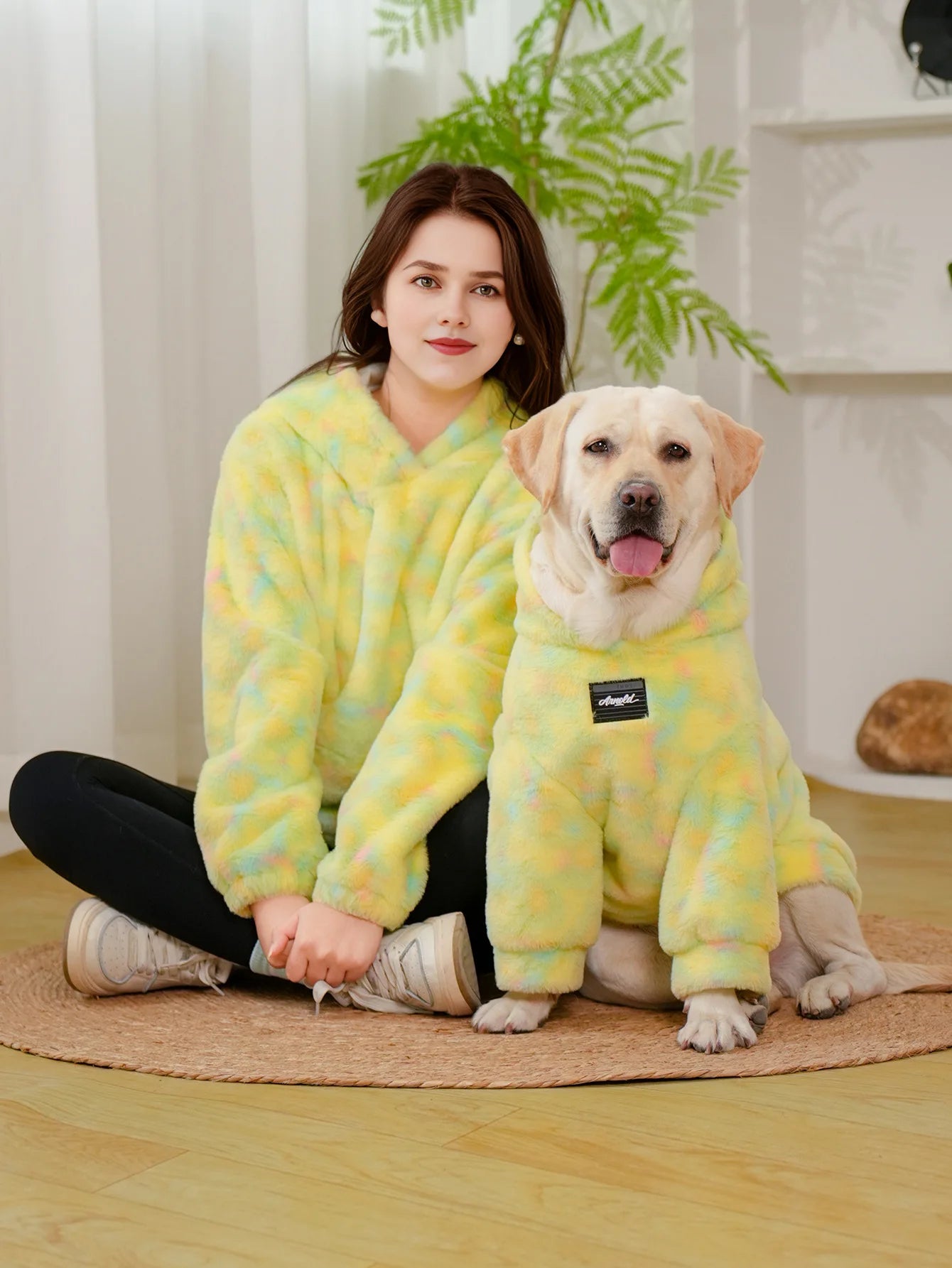 Plus Size 11XL Matching Pet Owner Set Pastel Tie Dye Hoodie Puppy Sweater Sweatshirt Cold Weather Coat Clothes for Large Dog