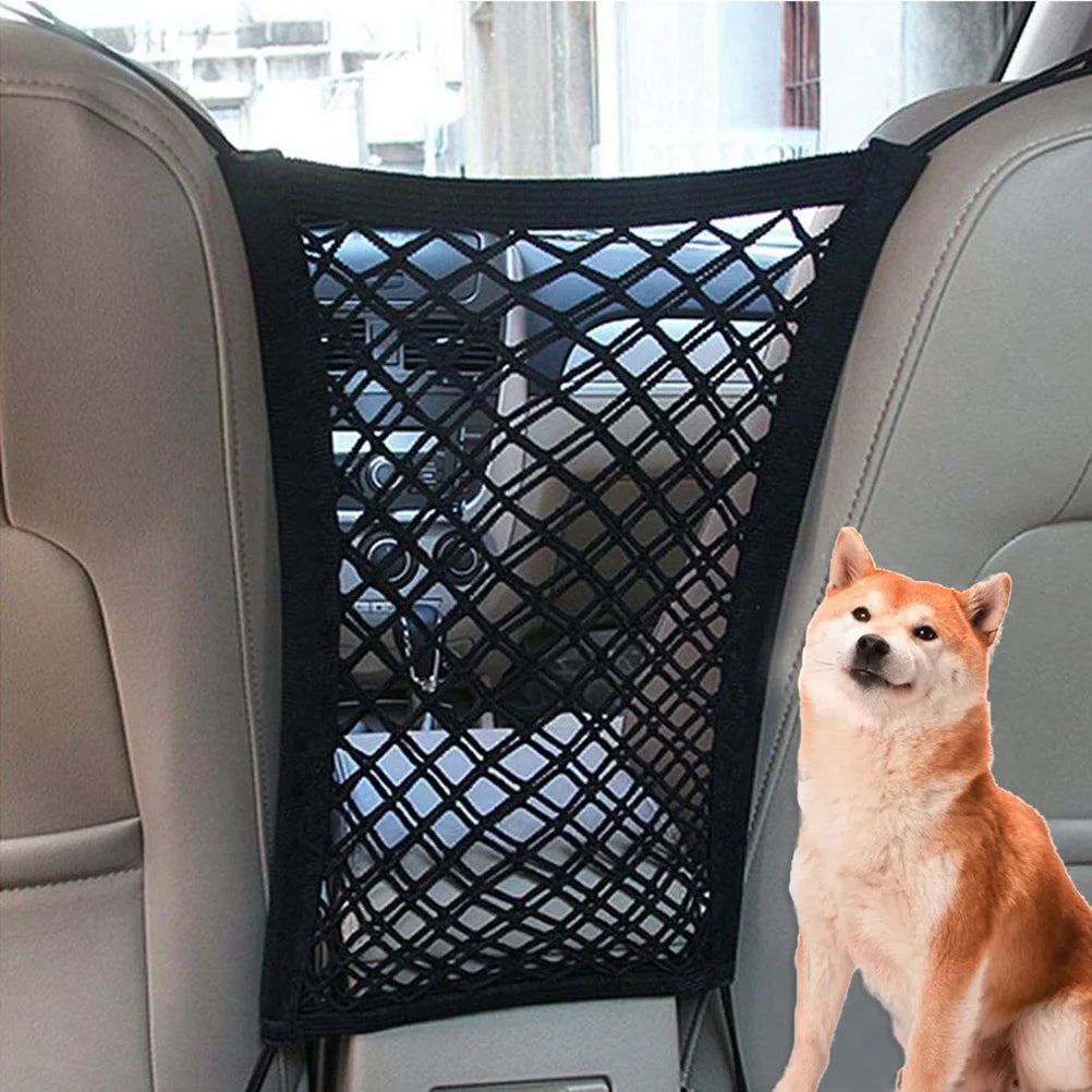 1PC Pet Vehicular Isolation Net Pet Dog Car Seat Cover Portable On-board Protective Net Car Pet Safety Net Black