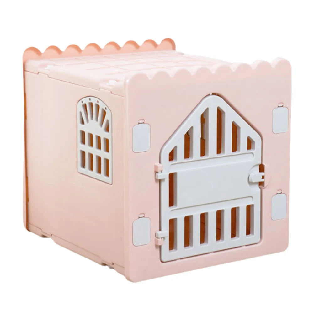 Plastic Feral Cat Shelter Stackable Pet Shelter for Cats Waterproof Indoor Cat House with Escape Door for Outdoor Indoor