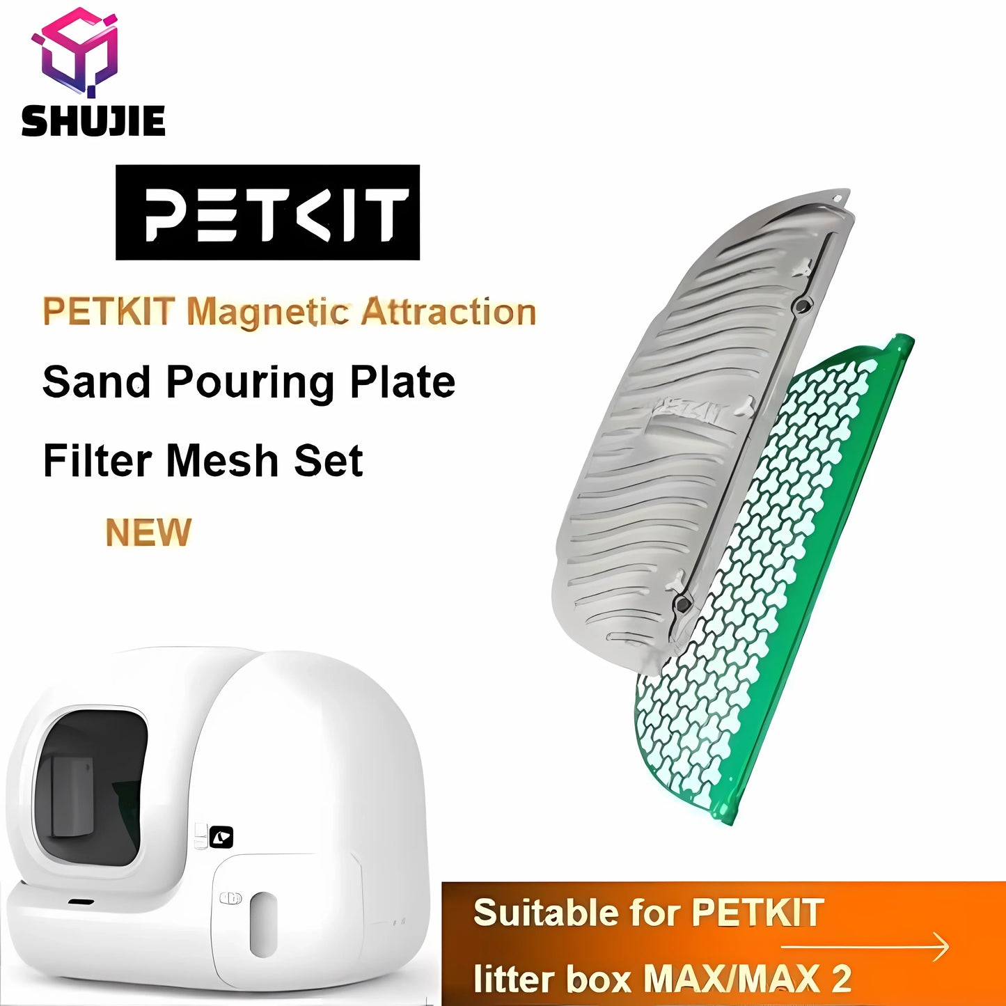 PETKIT Magnetic Sand Pouring Plate Filter Mesh Set Effective Sand for PETKIT PURA MAX /MAX 2 Cat Litter Box Automatic Toilet