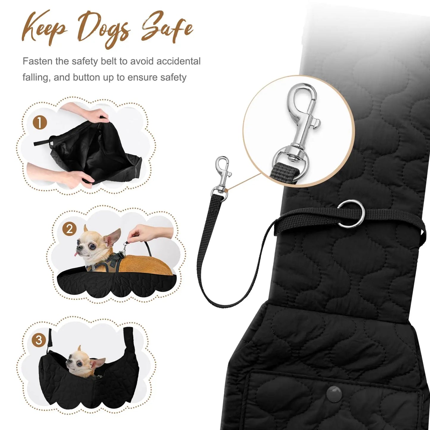 Small Pets Sling Carrier Bag, Hands Free Dog And Cat Padded Adjustable Pet Travel Crossbody Shoulder Bag, Pet Moving Backpack