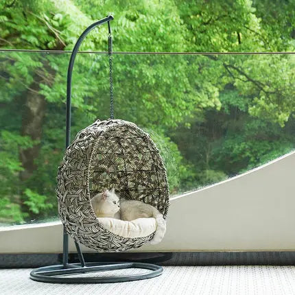 Rattan Weave Cat House Hammock Cat Hanging Basket Spherical Cat Dog Bed Basket Home Design Pet Cat Accessories