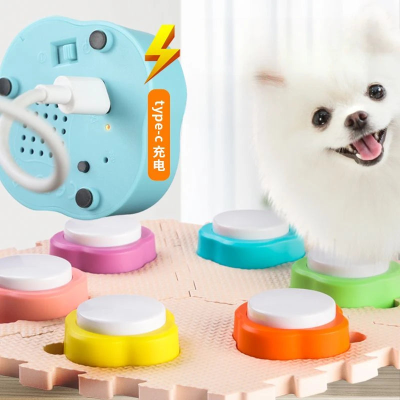 Rechargeable Mini Pet Communication Small Recording Button Cats Dogs Eating Speaking Voice Speaker Buttons Talk Training Ringing