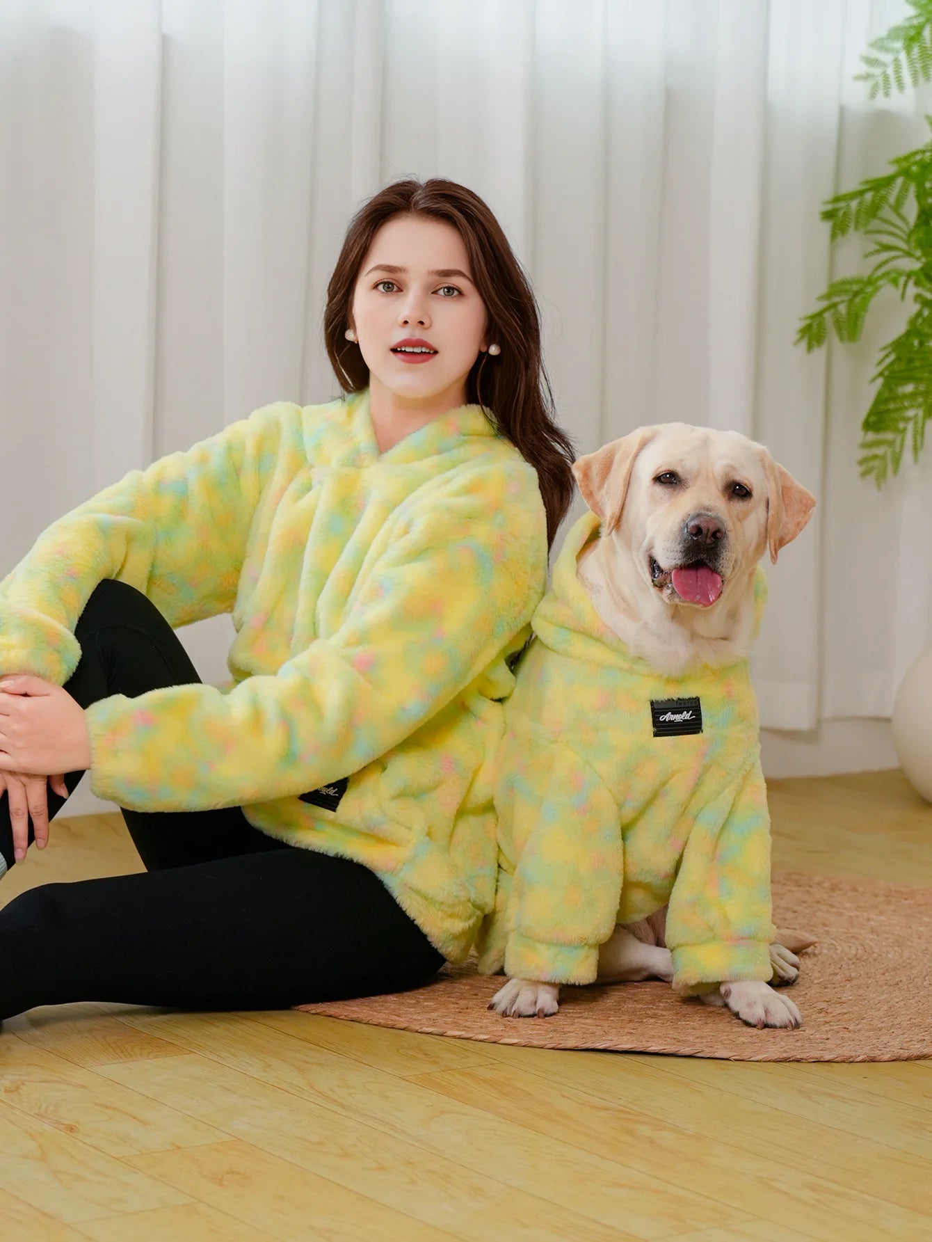 Plus Size 11XL Matching Pet Owner Set Pastel Tie Dye Hoodie Puppy Sweater Sweatshirt Cold Weather Coat Clothes for Large Dog