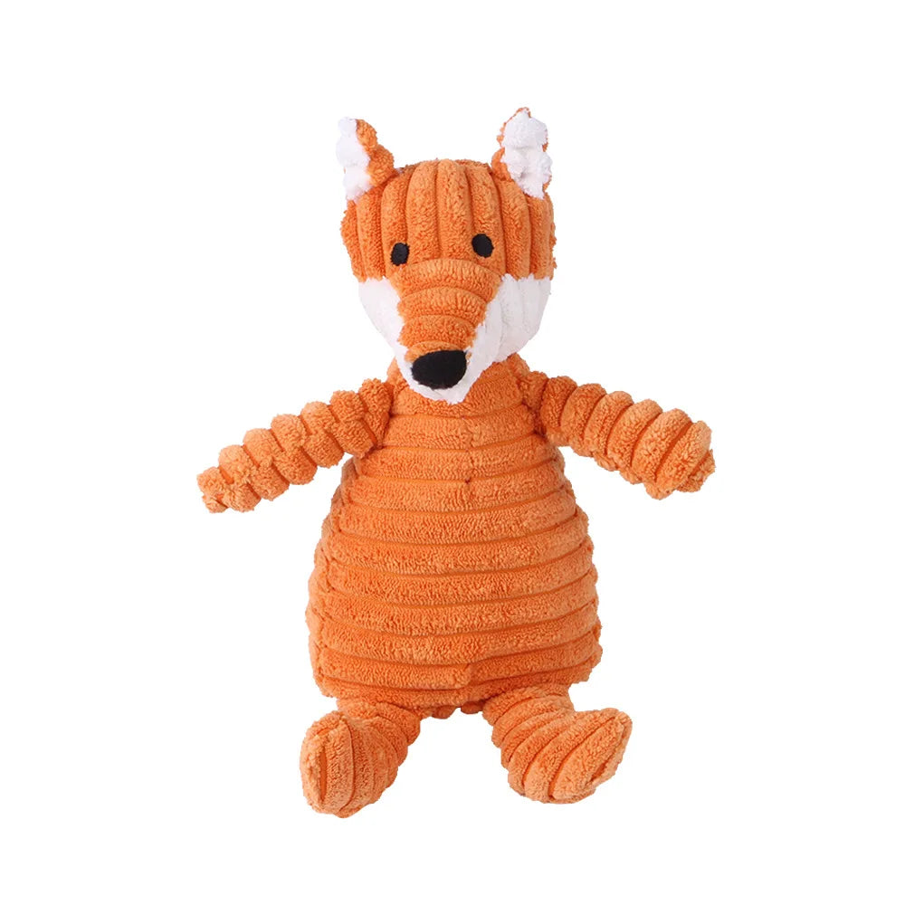 Plush Dog Toys Corduroy for Small Medium Dogs Animal Dog Squeaky Toy Bite Resistant Chew Toy Molar Teeth Cleaning Puppy Toys