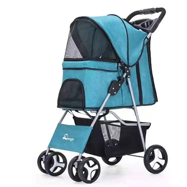 2024 Pet Dog Stroller Cats Baby Stroller Detachable One-shoulder Handbag Portable Breathable Dog Cat Trolley Pet Carrier Bag