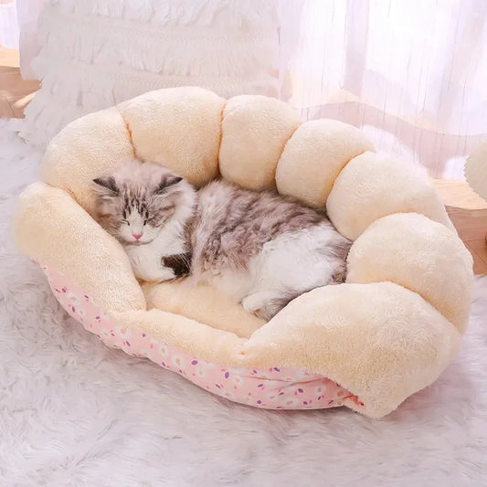 Pet Supplies for Winter Bed Cats Cartoon Kitten Warm Accessories Fluffy Plush Beds Goods House Accessory Basket Dog Puppy All