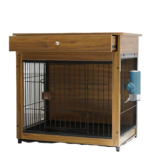 Pet Houses&Furniture,Customized Furniture Style Dog Crate End Table With Drawer Pet Kennels With Dog House Indoor Use