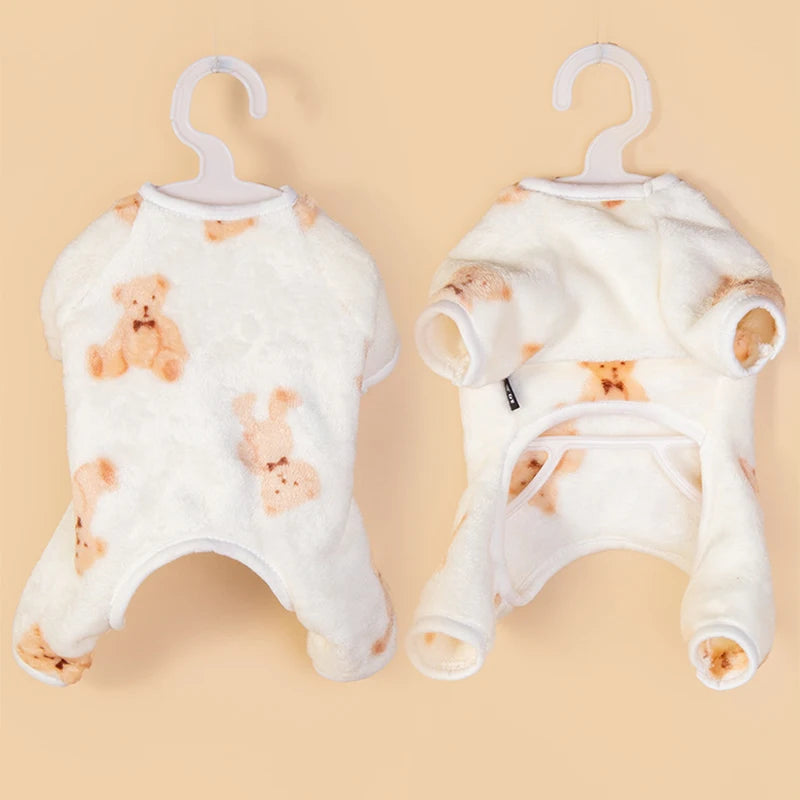 Soft Warm Fleece Dog Pajamas for Small Dog Cat Clothes French Bulldog Chihuahua Jumpsuit Poodle Shih Tzu Overalls Dogs Supplies