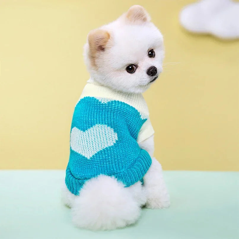 Puppy Cat Sweater Winter Warm Pet Clothes for Small Dogs Chihuahua Vest French Bulldog Knitted Sweater Schnauzer Kitten Costume