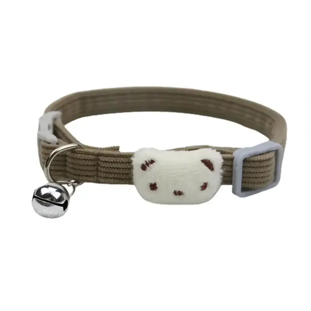 собак Lovely Pet Collar Adjustable Cartoon Style Soft Pet Necklace with Bell Adjustable Small Dog Cat Collar Pet Supplies