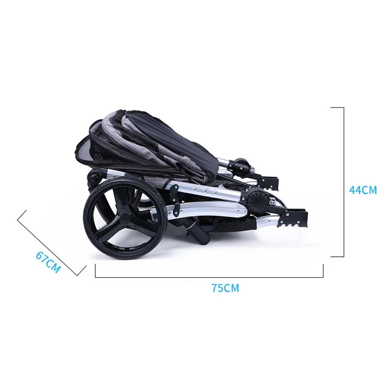 Pet Stroller Foldable Large Four-wheeled Large Medium Small Pet Go Out Cart for Samo Golden Retriever Outing Dog Stroller