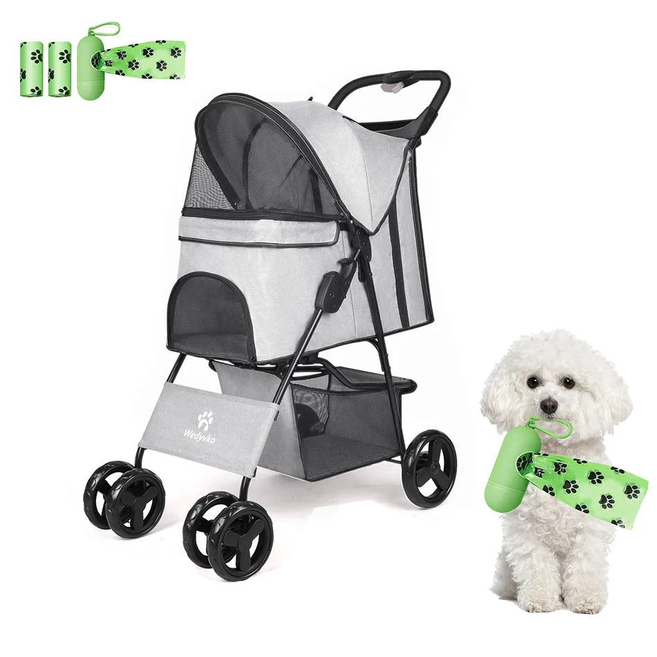 Pet Stroller Dog Cat Puppy Pram Pushchair Travel Cart Jogging Buggy Carrier