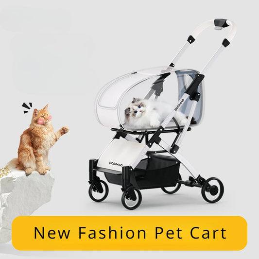 Pet Stroller Lightweight Foldable and Detachable Aluminum Frame Small and Medium-sized Dog Cat and Cat Transport Vehicle