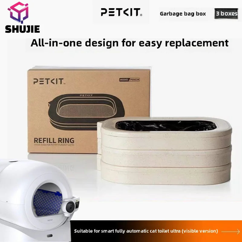 PETKIT Cat Toilet ULTRA Exclusive Trash Box 3 Boxes Automatic Packing Trash Bag Cat Litter Box Cleaning Lock Odor