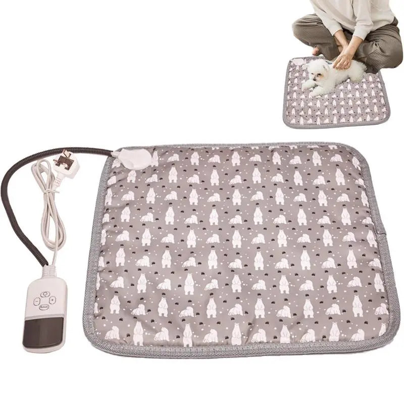 Waterproof Heated Pet Pad with Adjustable Temperature - Ideal Animal Bed for Cats and Dogs, Indoor Warming Mat for Cozy Winter Snuggles!