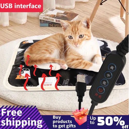 Electric Pet Heating Pad for Dogs & Cats - Waterproof, Winter-Ready Pet Bed Heater & Blanket to Keep Your Furry Friends Warm All Year!