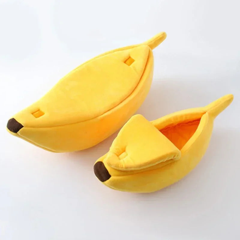 Yellow Banana Cat Dog Bed Cute Puppy Pad Kennel Warm Soft Pet For Cats Supplies Kitten Rabbit House Pets Cats Supplies