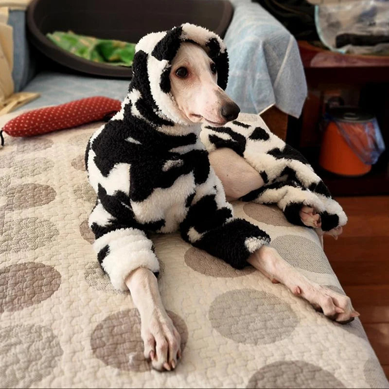 Small Italian Greyhound Clothes Warm Cotton Large Stretch Outdoor Camouflage Green Cow Spot Clothes Large Dog Terrier Whippet