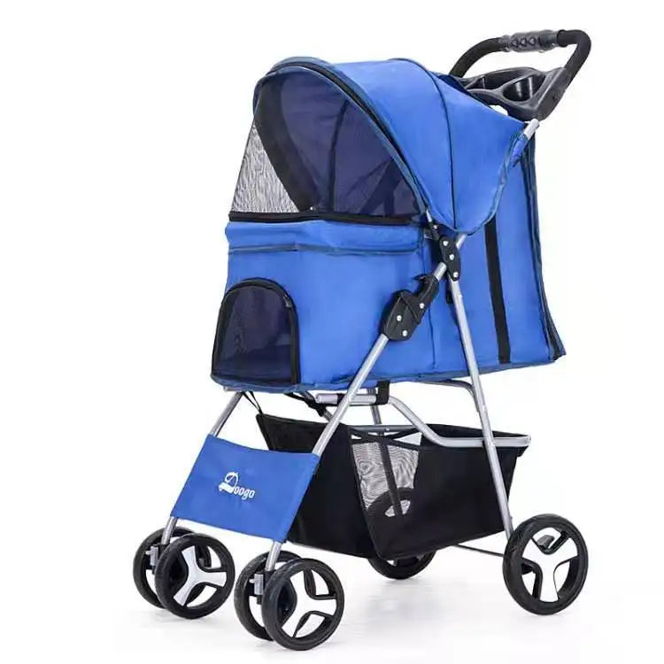 2024 Pet Dog Stroller Cats Baby Stroller Detachable One-shoulder Handbag Portable Breathable Dog Cat Trolley Pet Carrier Bag