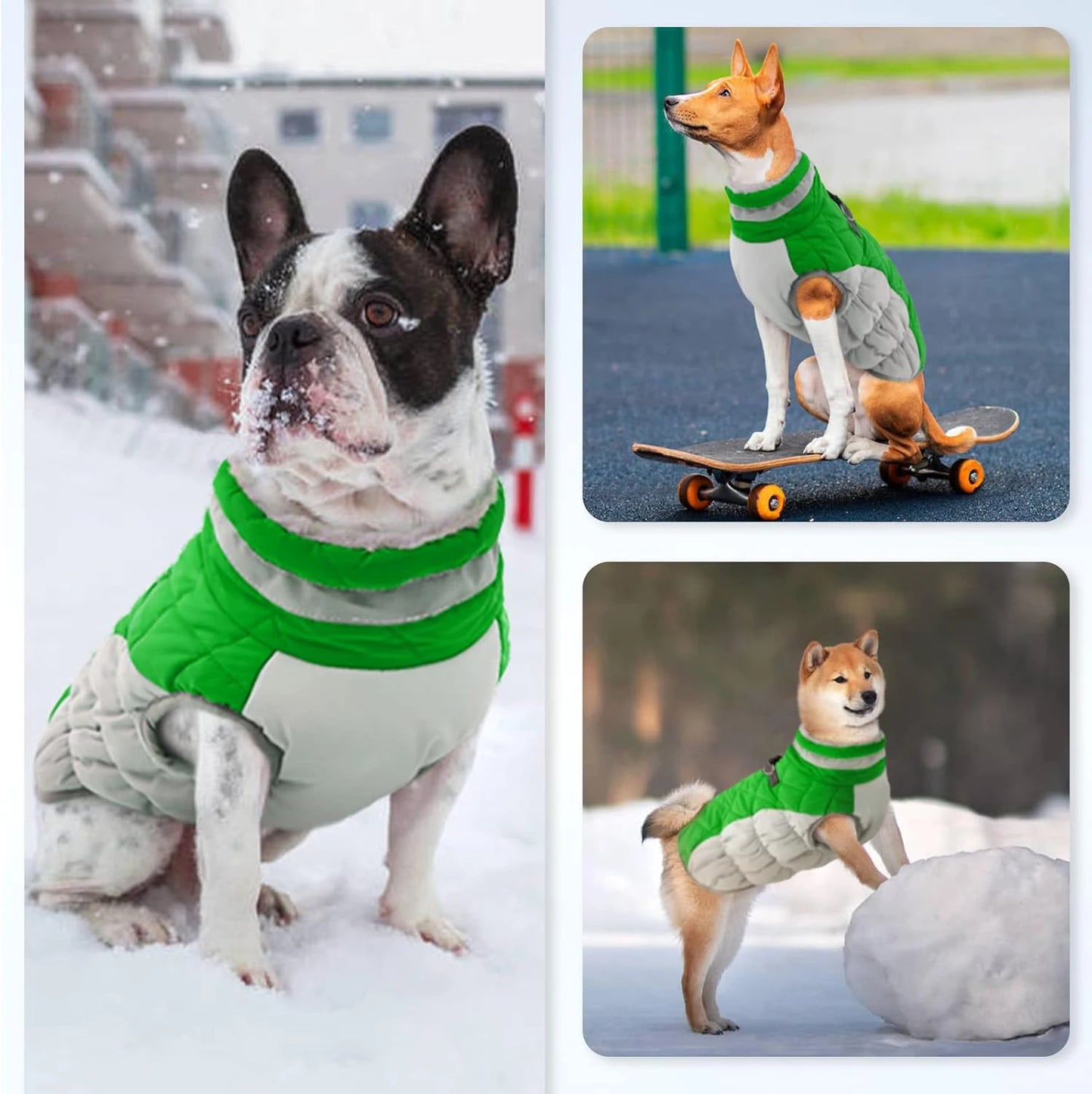 Reflective Dog Winter Jacket with Harness Cold Weather Clothes for Small Medium Dogs Turtleneck Thermal Fleece Lined Dog Coat