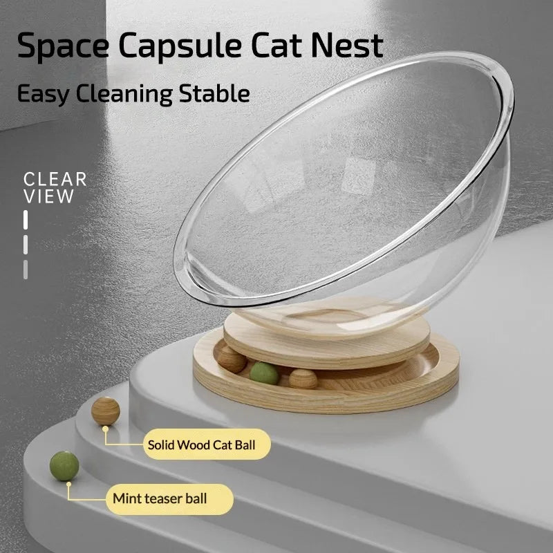 Space Capsule Cat Bed All Seasons Universal Kitten Nest Cat Furniture Pet Accessories for Kitty Cat Hammock Cat House Easy Clean