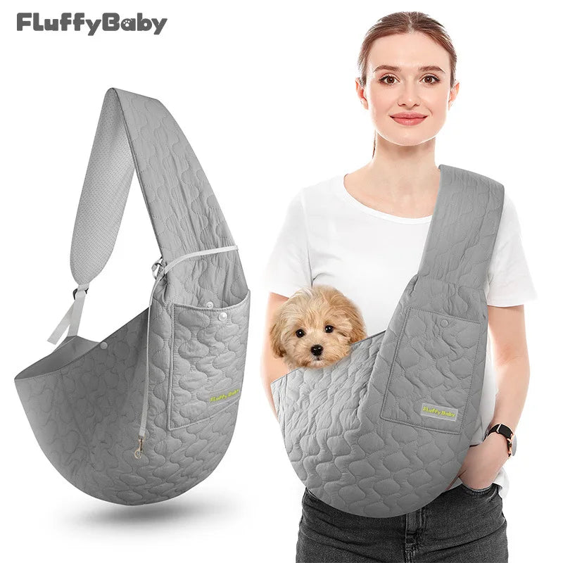 Small Pets Sling Carrier Bag, Hands Free Dog And Cat Padded Adjustable Pet Travel Crossbody Shoulder Bag, Pet Moving Backpack