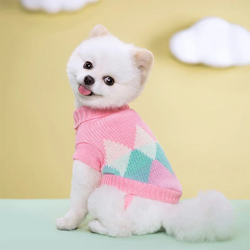 Puppy Cat Sweater Winter Warm Pet Clothes for Small Dogs Chihuahua Vest French Bulldog Knitted Sweater Schnauzer Kitten Costume