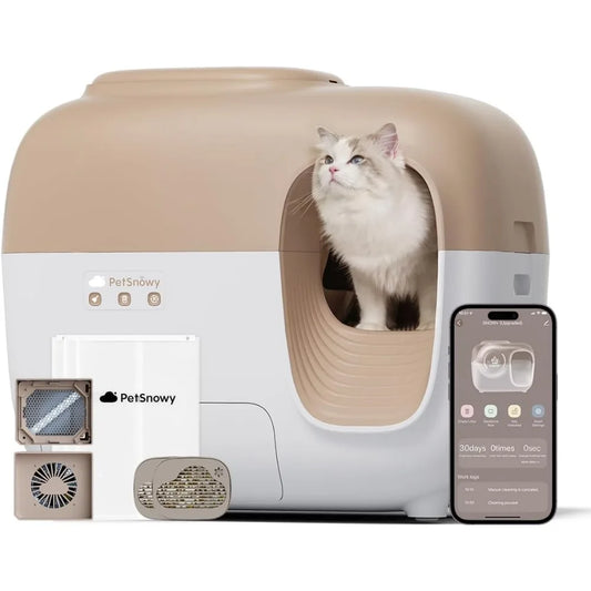 Snow+ Automatic Cat Litter Box Self Cleaning Litter Box - Less Smell, Minimal Tracking