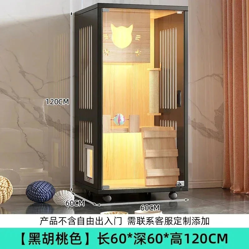 Solid Wood Cats Cage Villa Super Large Free Space Kitten House Indoor Cat Supplies Pet Nest Home Luxury Cat Cabinet Cage