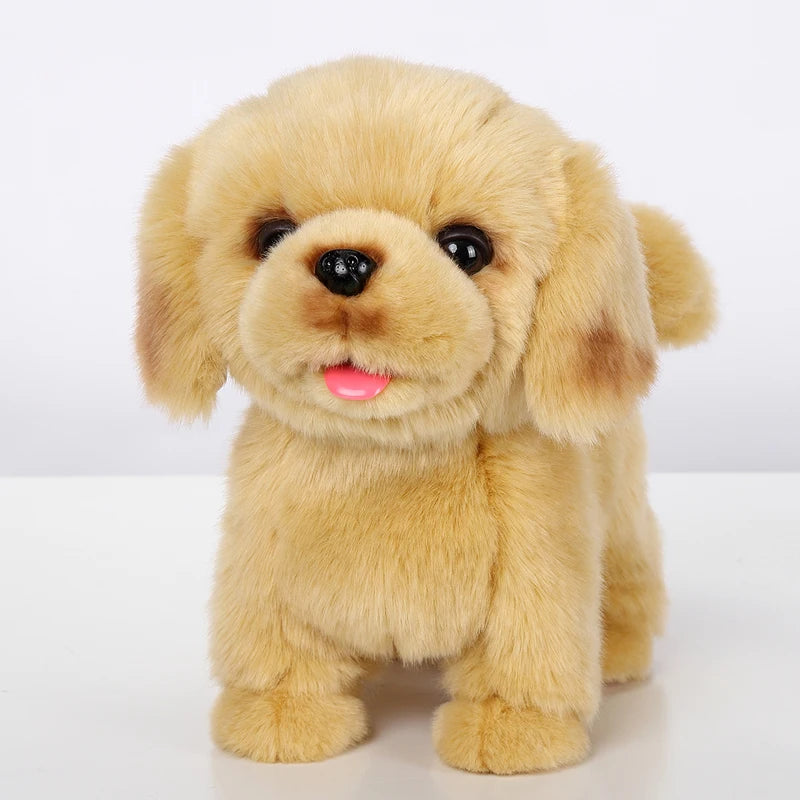 Plush Golden Retriever Pomeranian Puppy Walking Barking Sticking tongue out Electronic Dog Kids Stuffed Animal Toys Gift